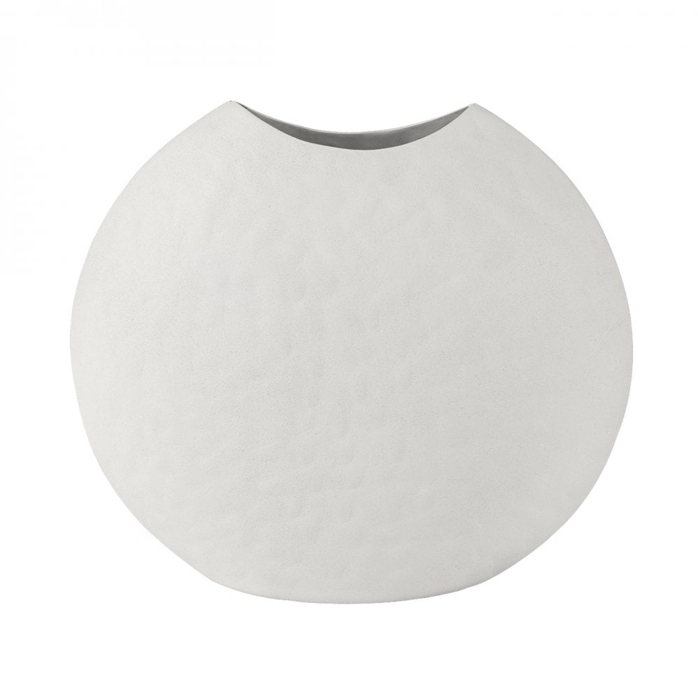 Samui White Stonewash Moon Vase by Libra Interiors