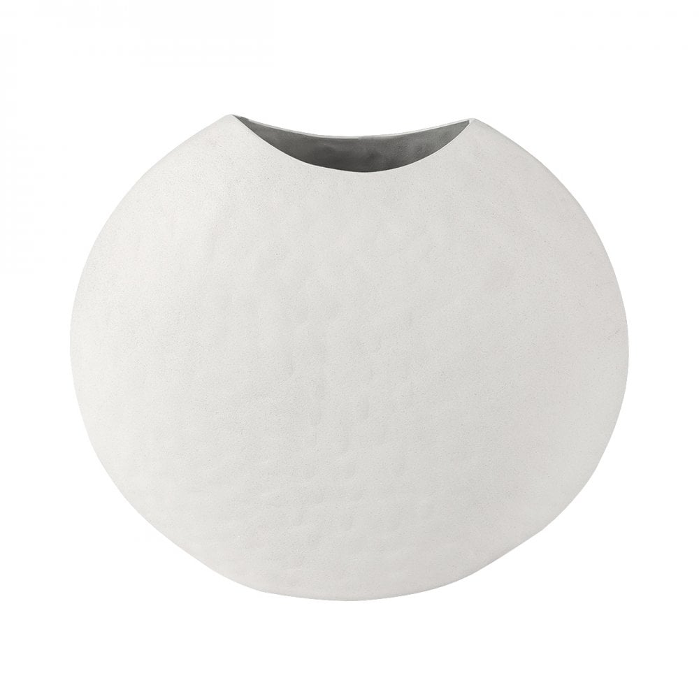 Samui White Stonewash Moon Vase by Libra Interiors