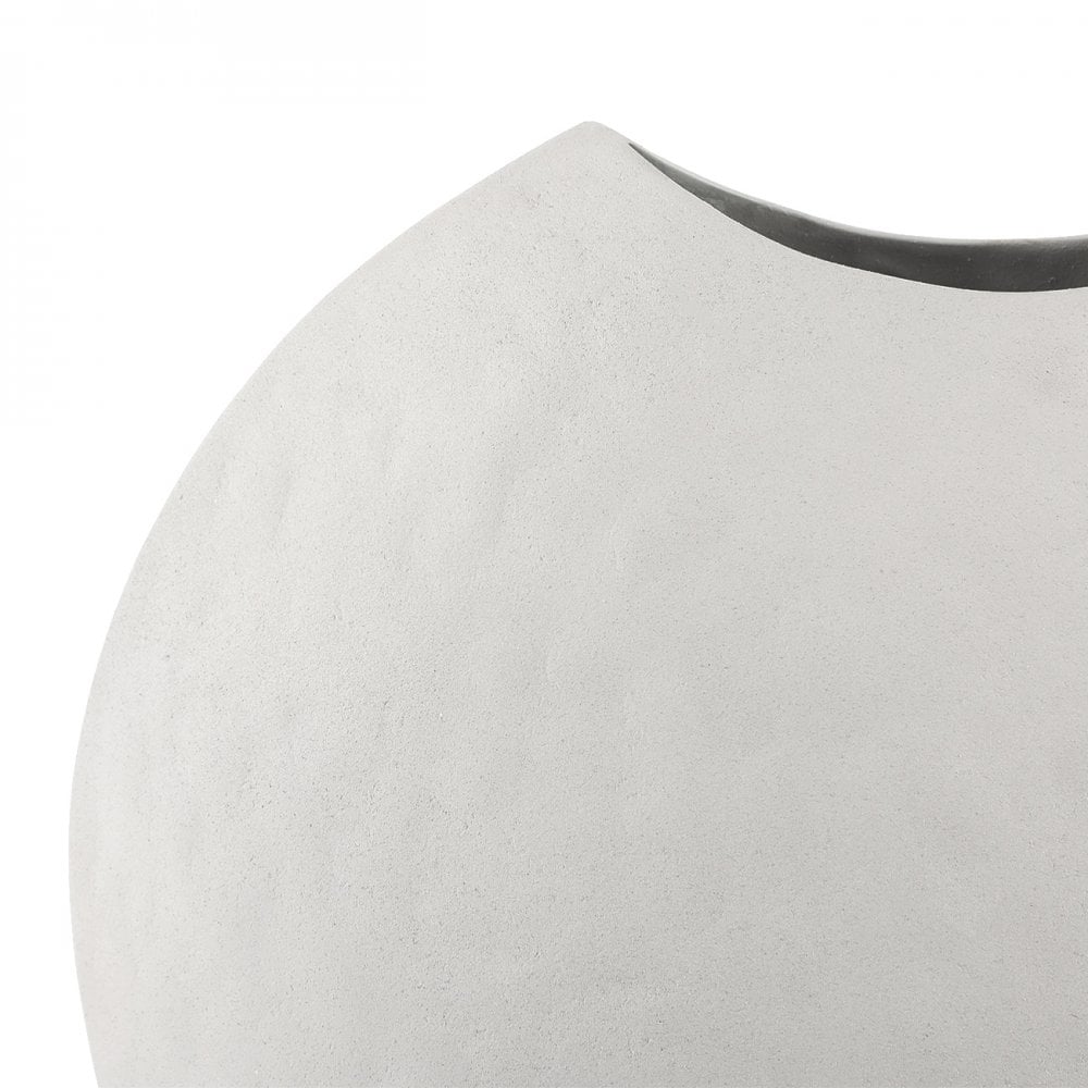 Samui White Stonewash Moon Vase by Libra Interiors