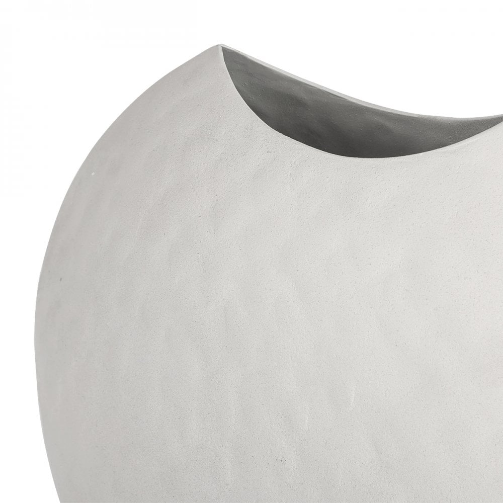 Samui White Stonewash Moon Vase by Libra Interiors