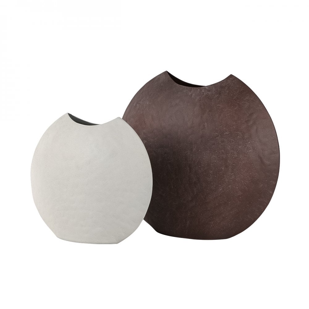 Samui White Stonewash Moon Vase by Libra Interiors