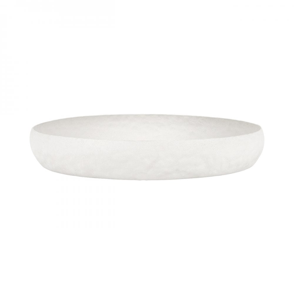 Samui White Stonewash Round Platter Large by Libra Interiors