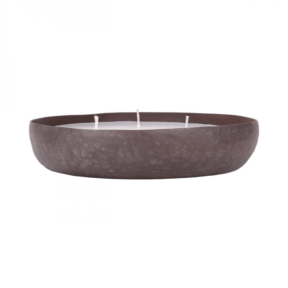 Samui Hammered Brown 3 Wick Candle Bowl by Libra Interiors