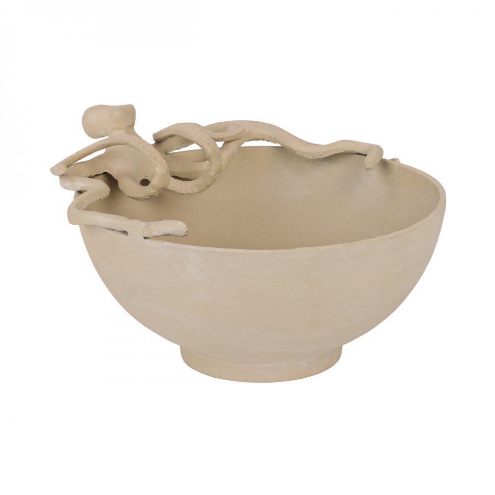 Seaside Octopus Beige Stonewash Bowl by Libra Interiors