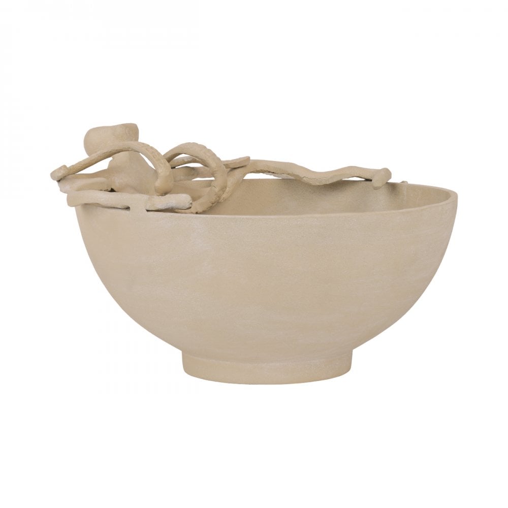 Seaside Octopus Beige Stonewash Bowl by Libra Interiors