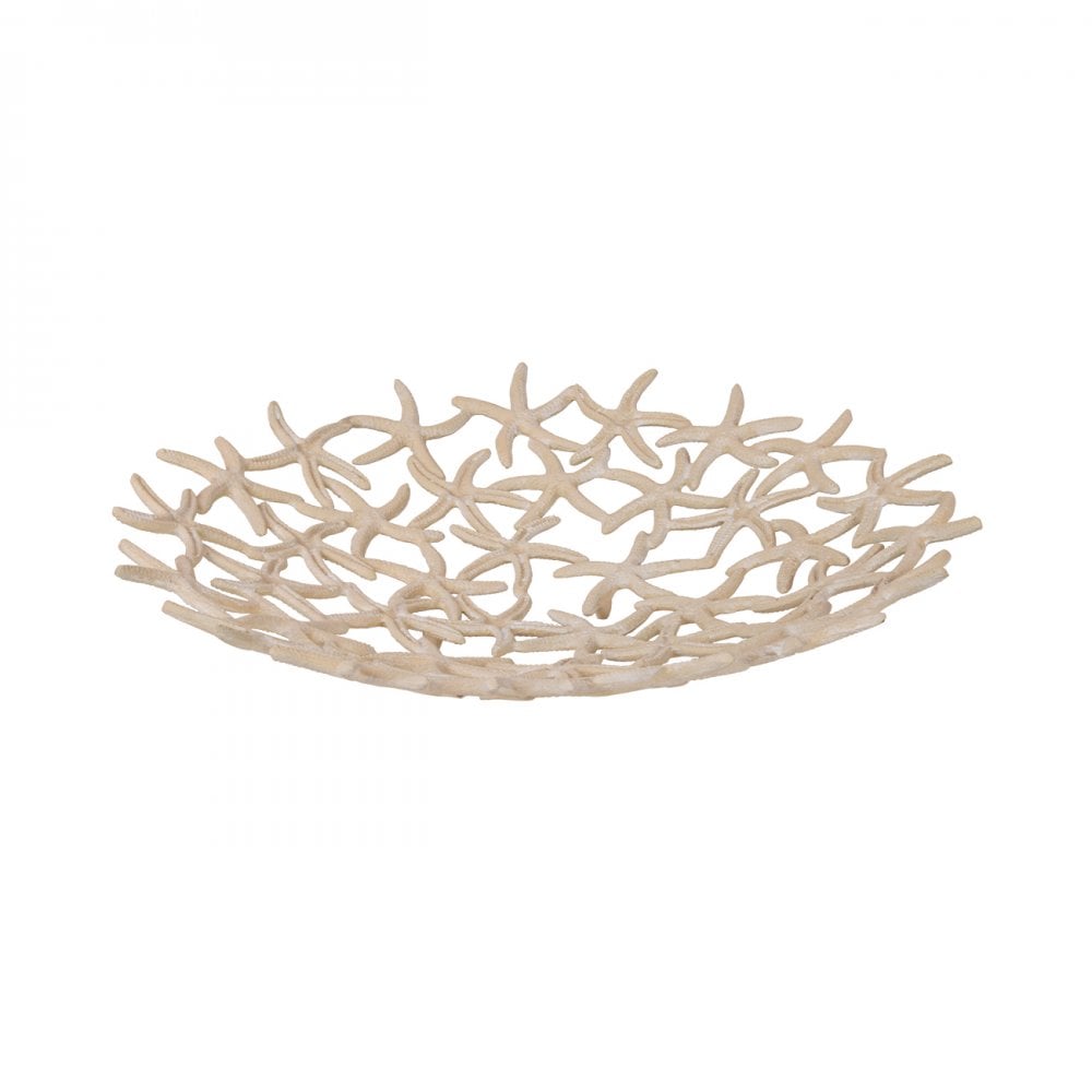 Seaside Starfish Beige Stonewash Shallow Bowl by Libra Interiors