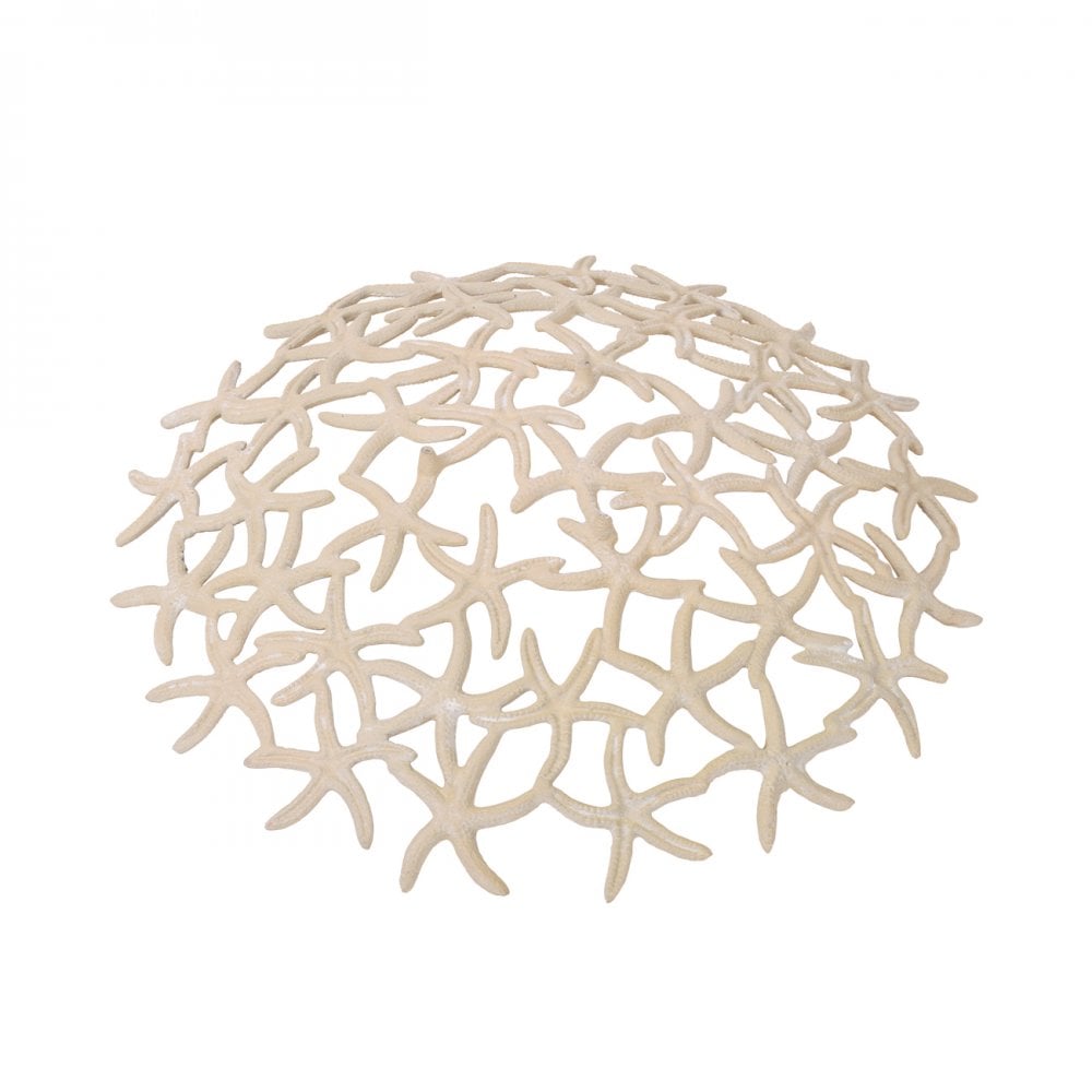 Seaside Starfish Beige Stonewash Shallow Bowl by Libra Interiors