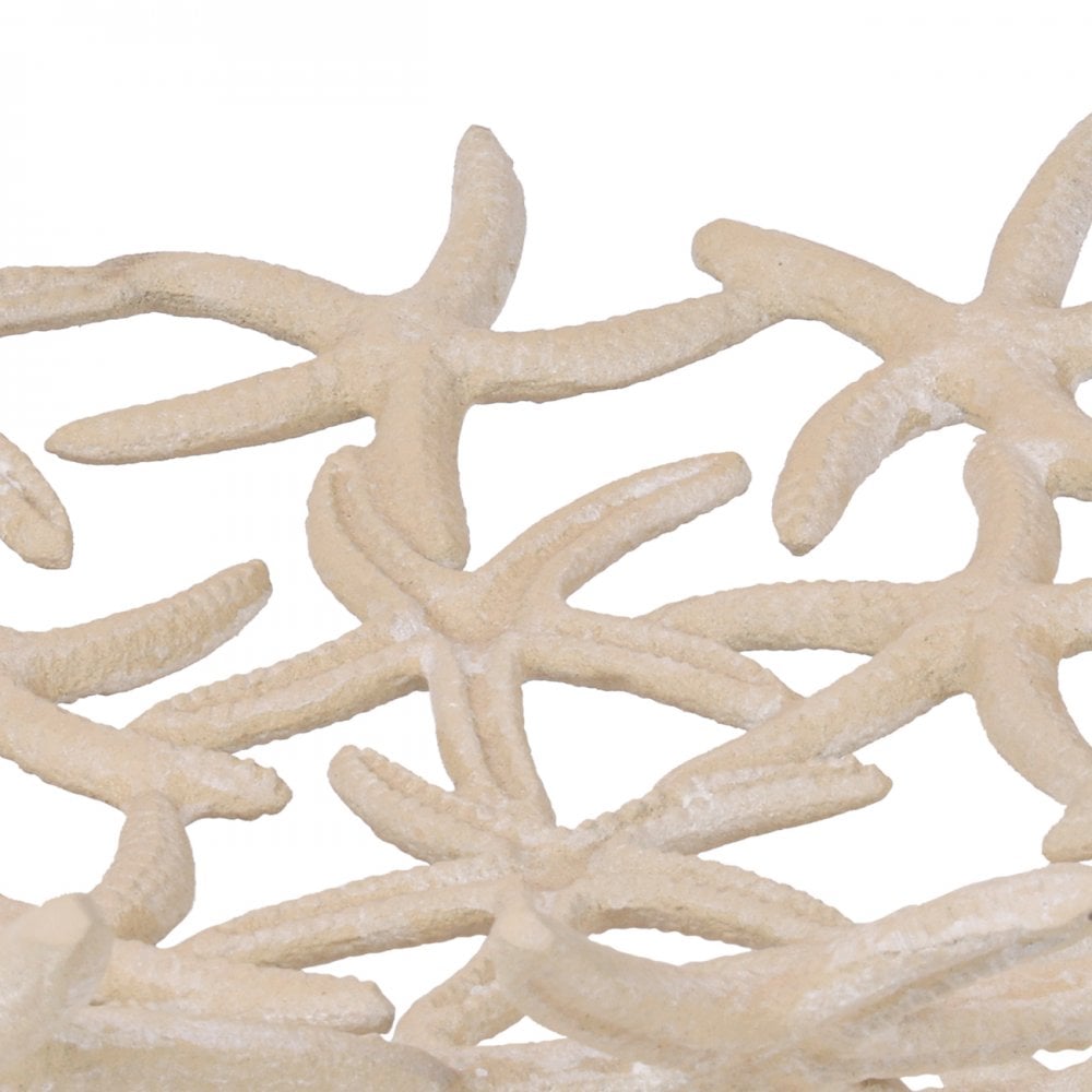 Seaside Starfish Beige Stonewash Shallow Bowl by Libra Interiors