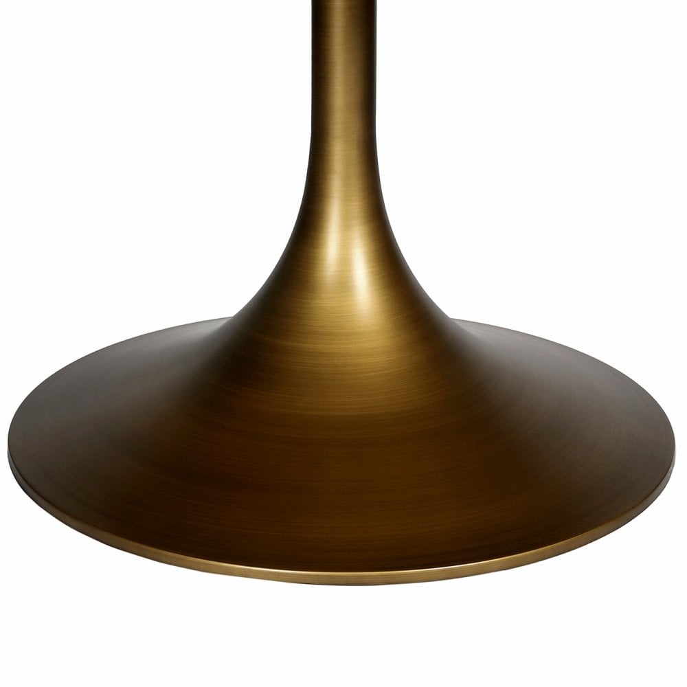 Lambley Brushed Brass Wood Dining Table by Libra Interiors
