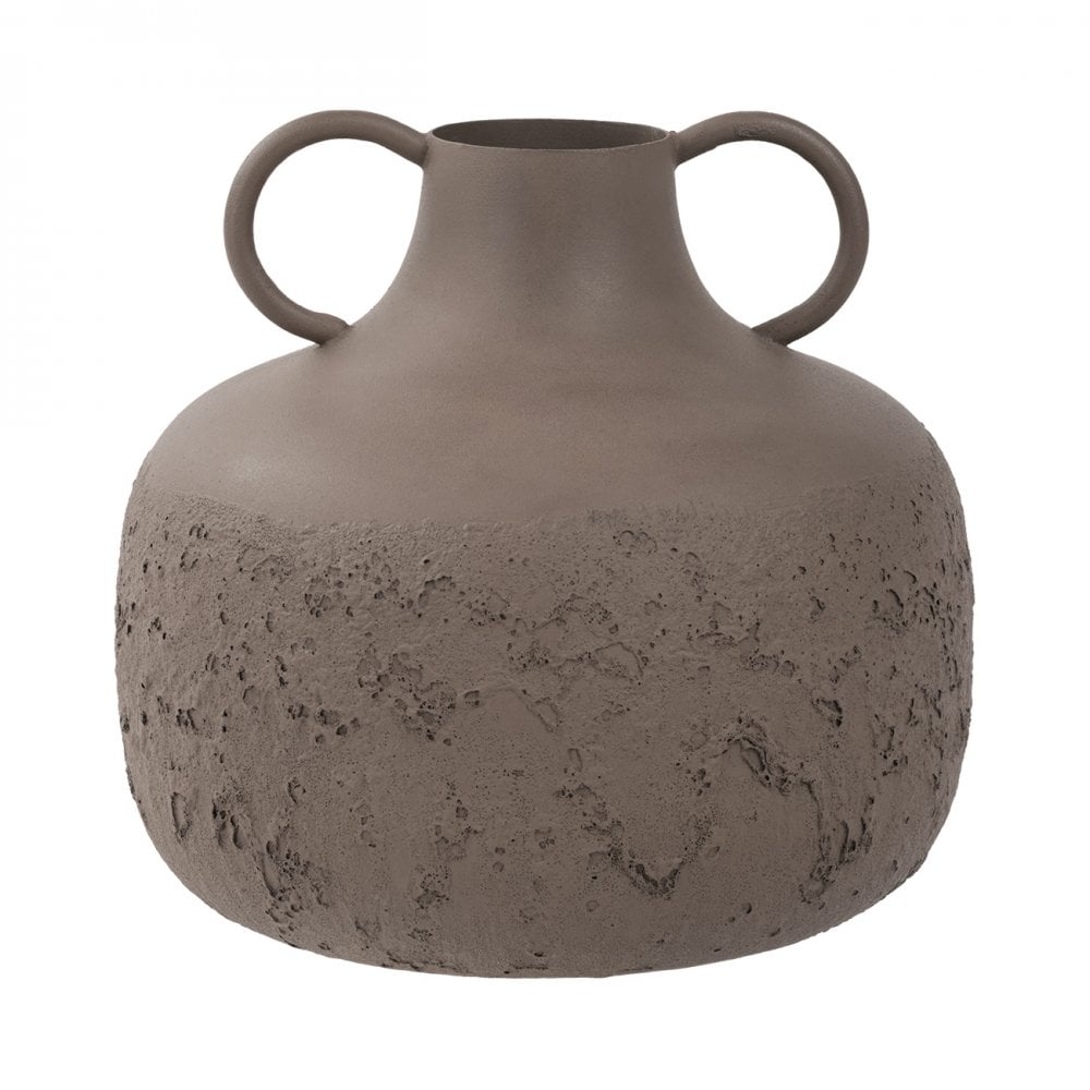 Alora Brown Textured Metal Vase Large by Libra Interiors