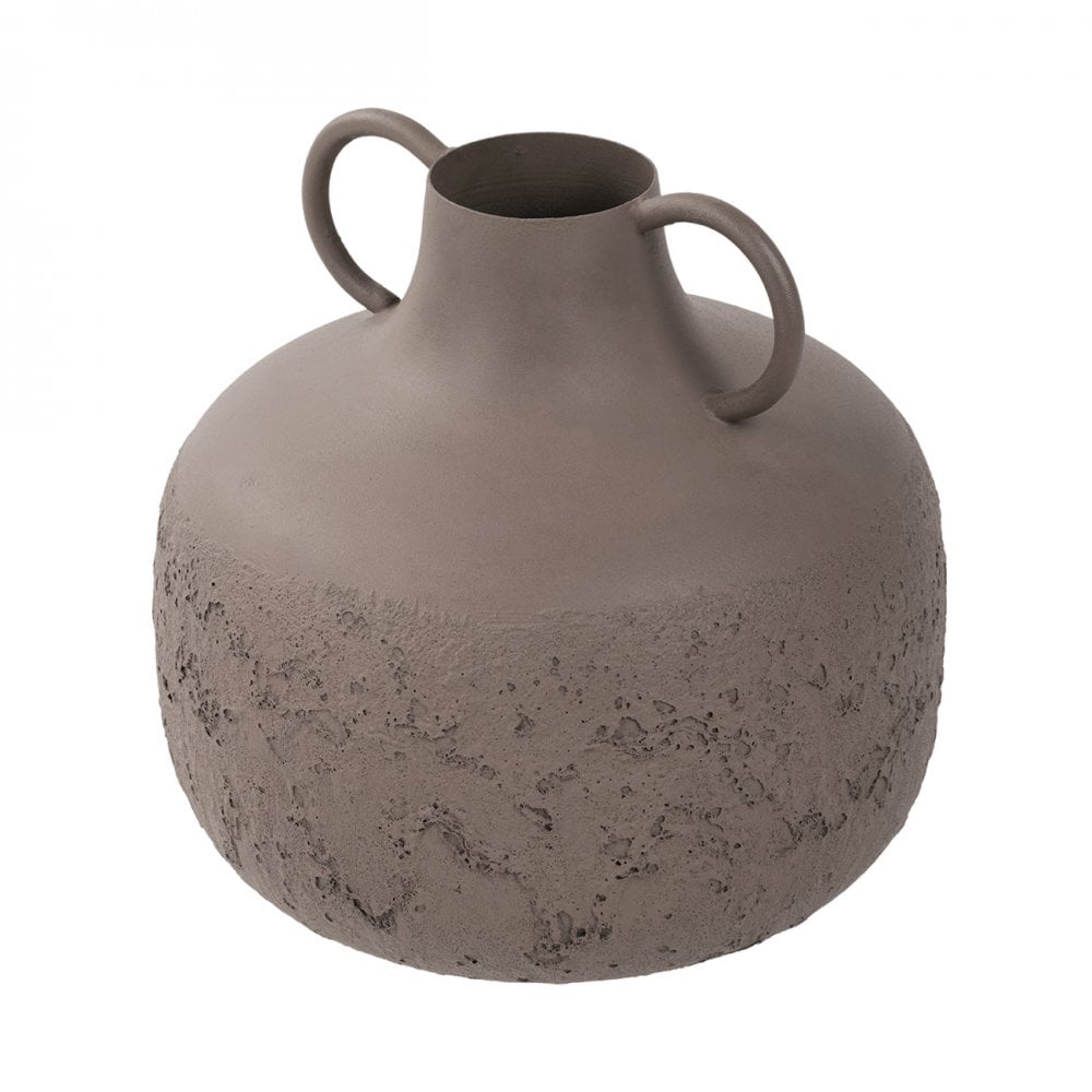 Alora Brown Textured Metal Vase Large by Libra Interiors