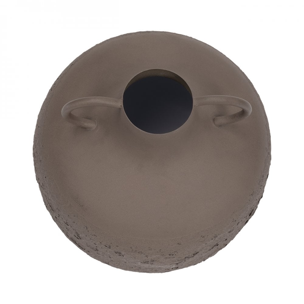 Alora Brown Textured Metal Vase Large by Libra Interiors