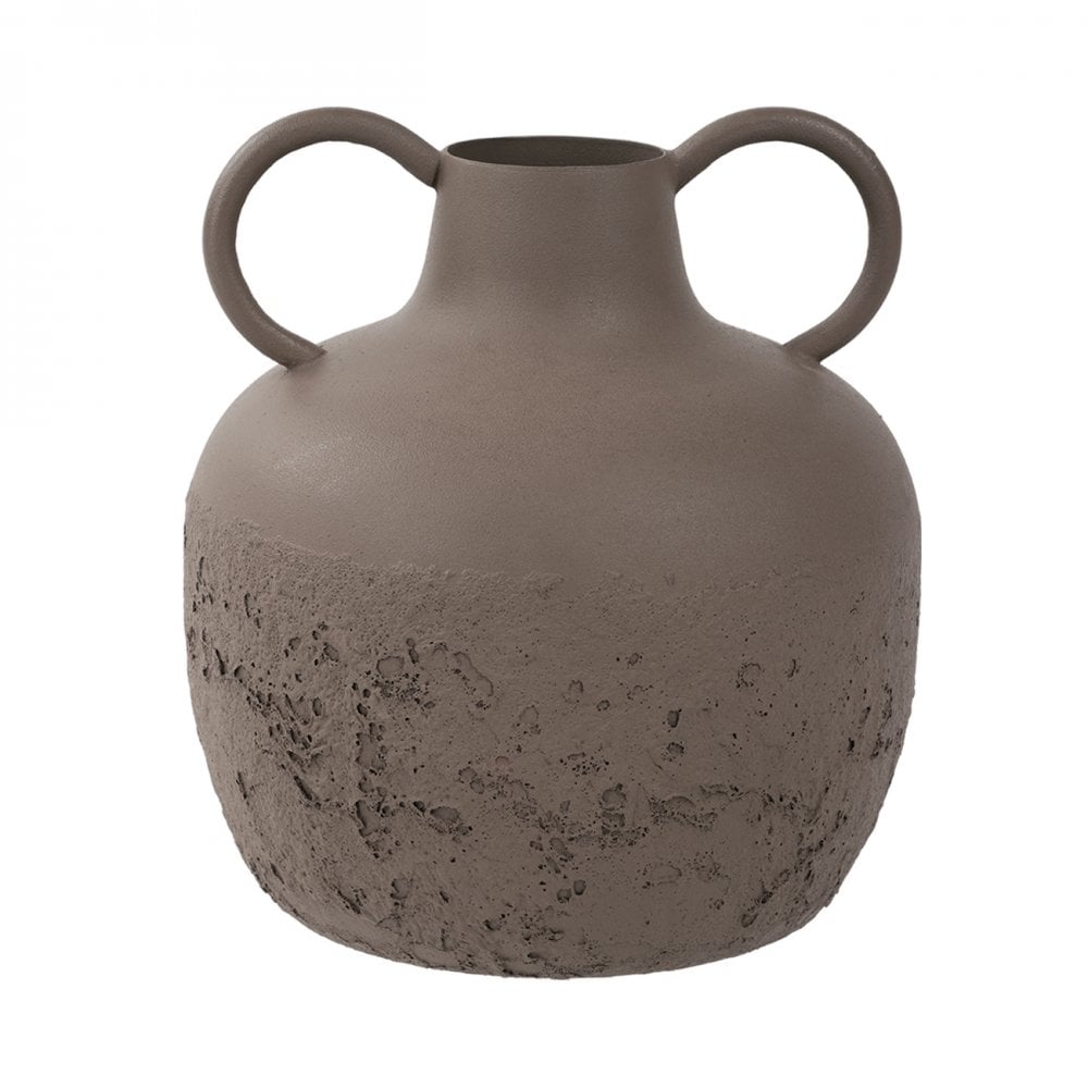 Alora Brown Textured Metal Vase Small by Libra Interiors