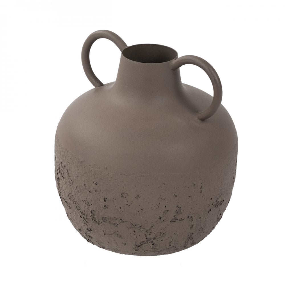 Alora Brown Textured Metal Vase Small by Libra Interiors