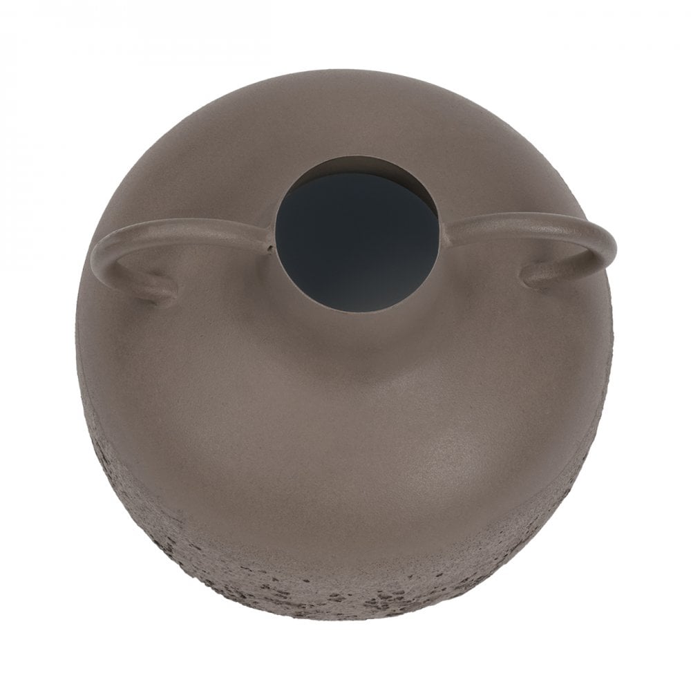 Alora Brown Textured Metal Vase Small by Libra Interiors