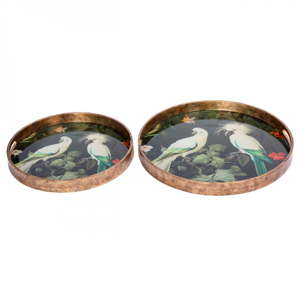 Tropical Birds Set of 2 Trays by Libra Interiors