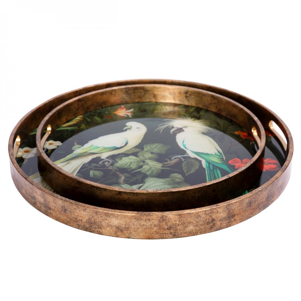 Tropical Birds Set of 2 Trays by Libra Interiors