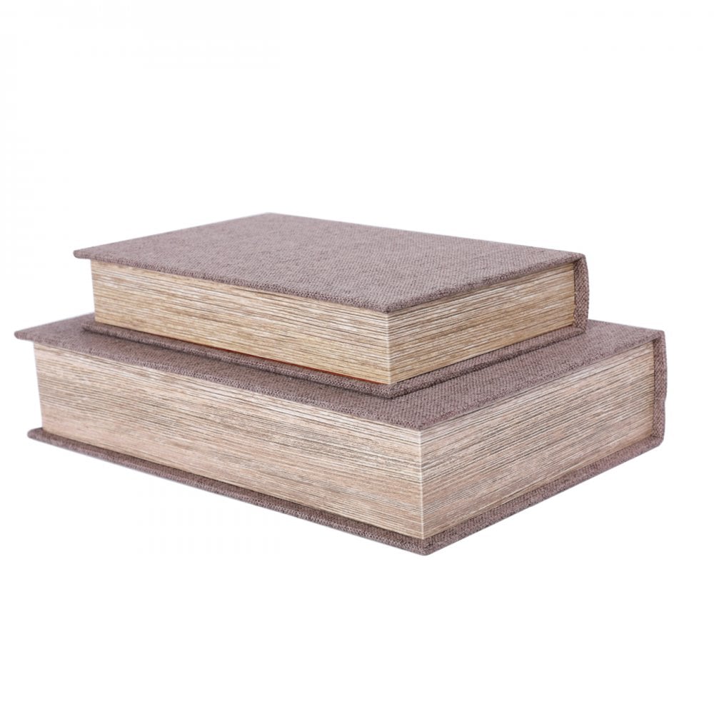 Grey Set of 2 Book Boxes by Libra Interiors