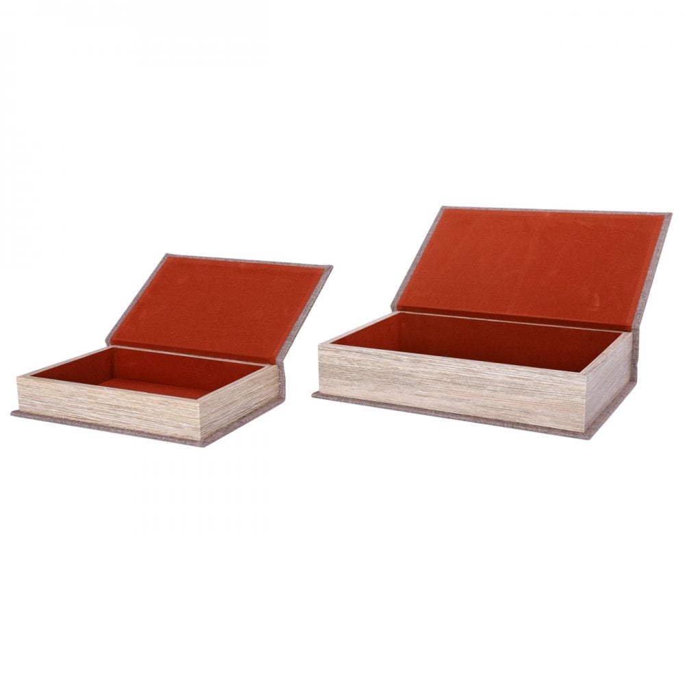 Grey Set of 2 Book Boxes by Libra Interiors