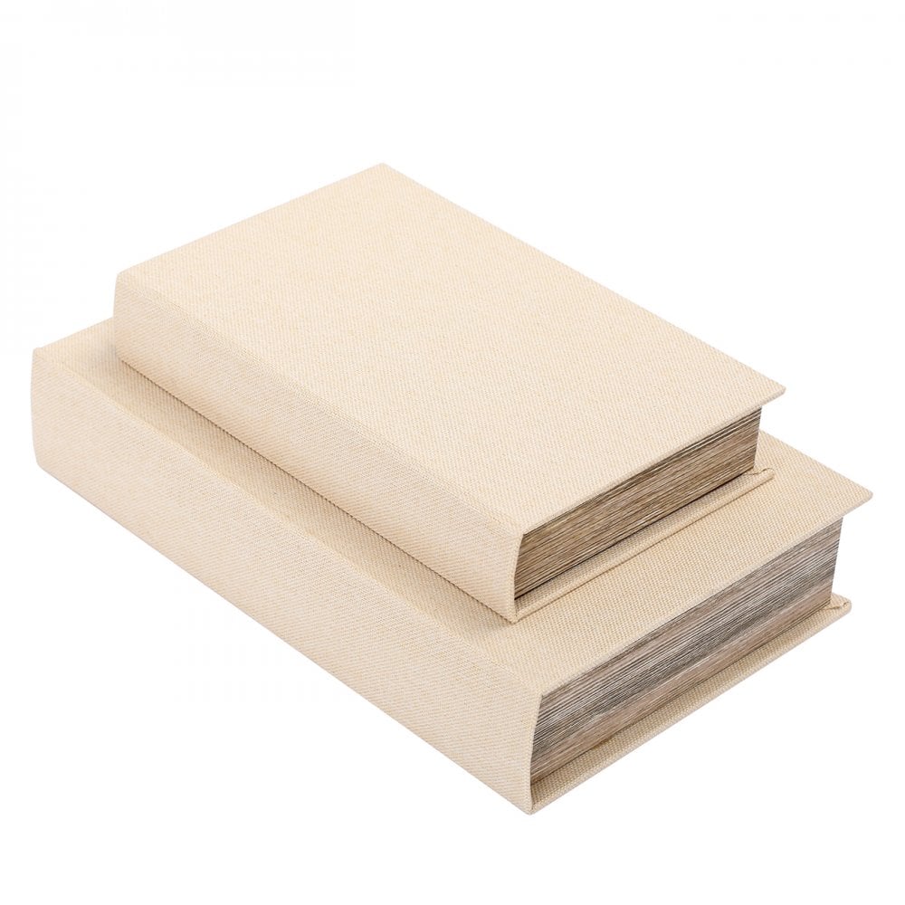 Cream Set of 2 Book Boxes by Libra Interiors