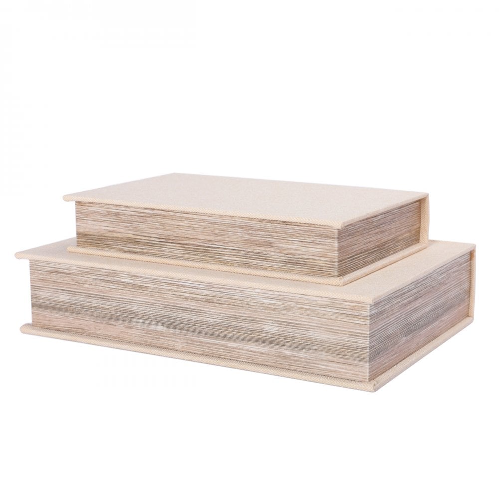 Cream Set of 2 Book Boxes by Libra Interiors