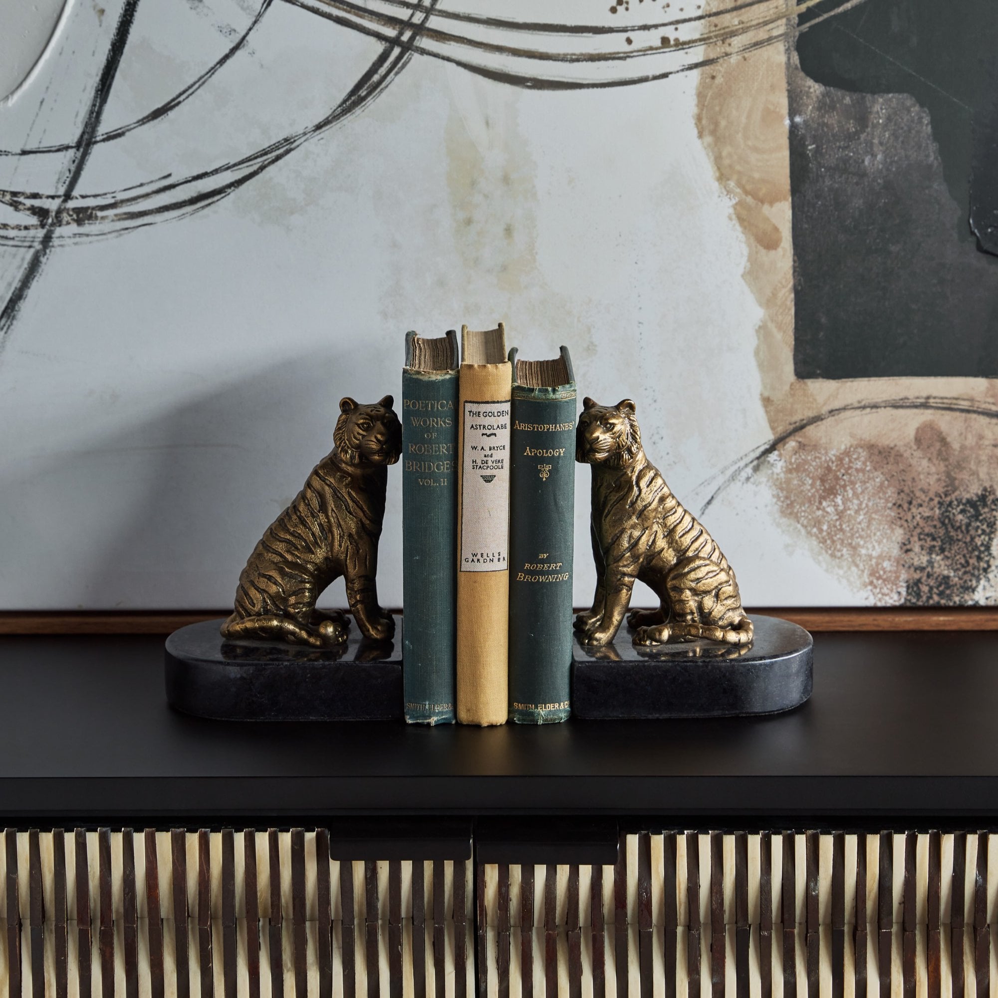 Kavari Tiger Granite Bookends Set of 2 by Libra Interiors