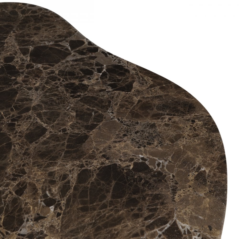 Cloud Brown Marble & Glass Coffee Table Set of 2 by Libra Interiors