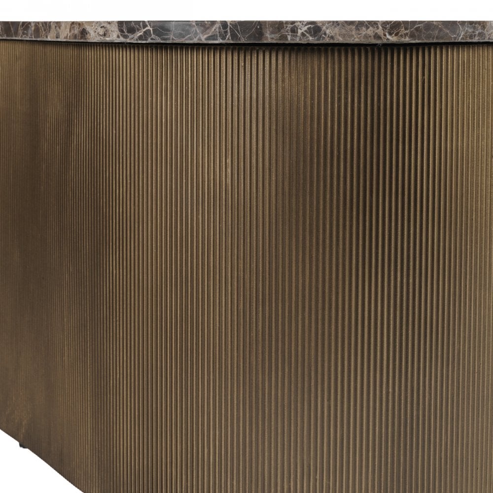 Cloud Brown Marble & Glass Coffee Table Set of 2 by Libra Interiors
