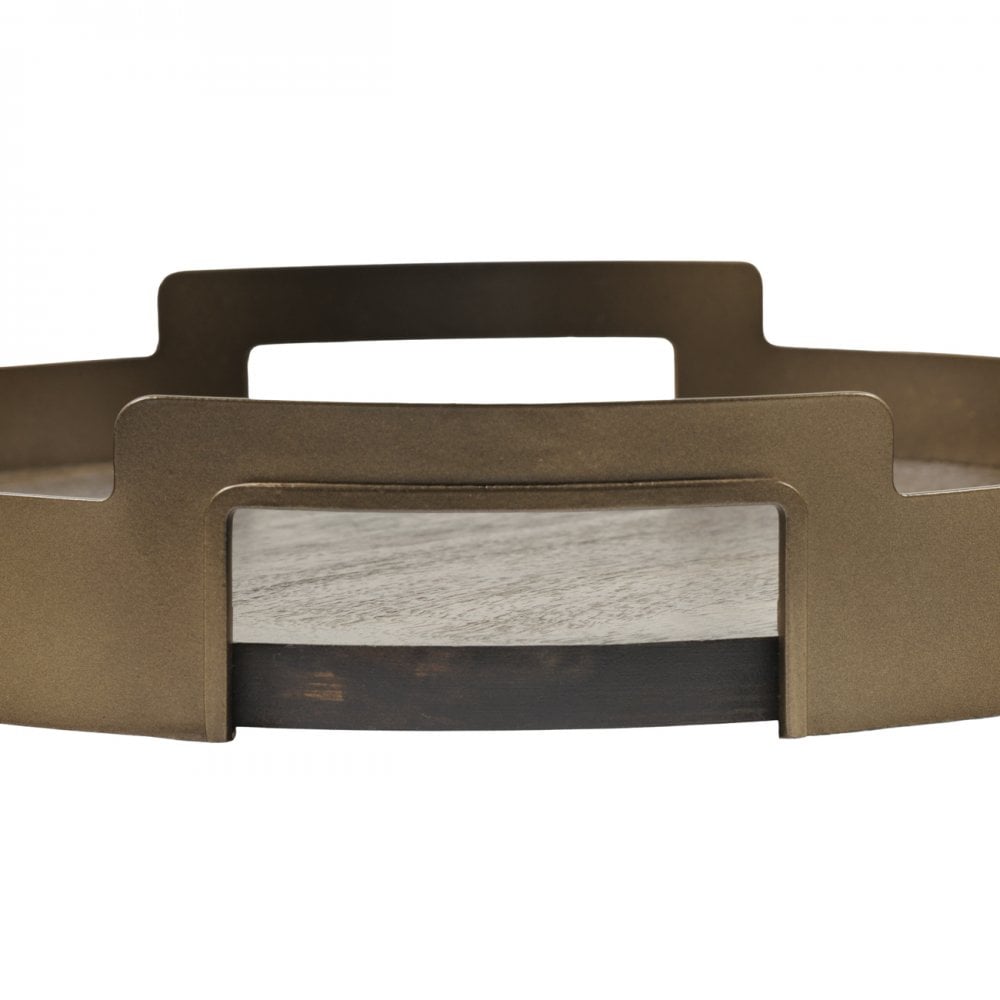 Shibui Mango Wood & Smoked Gold Trays Set of 2 by Libra Interiors