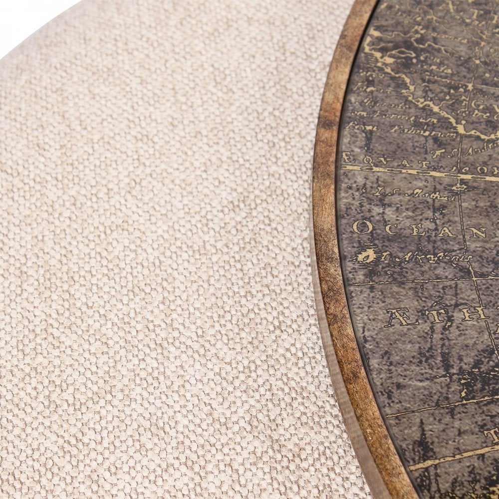 Atlas Bronze Coffee Table with Fabric Knotted Pouffe by Libra Interiors
