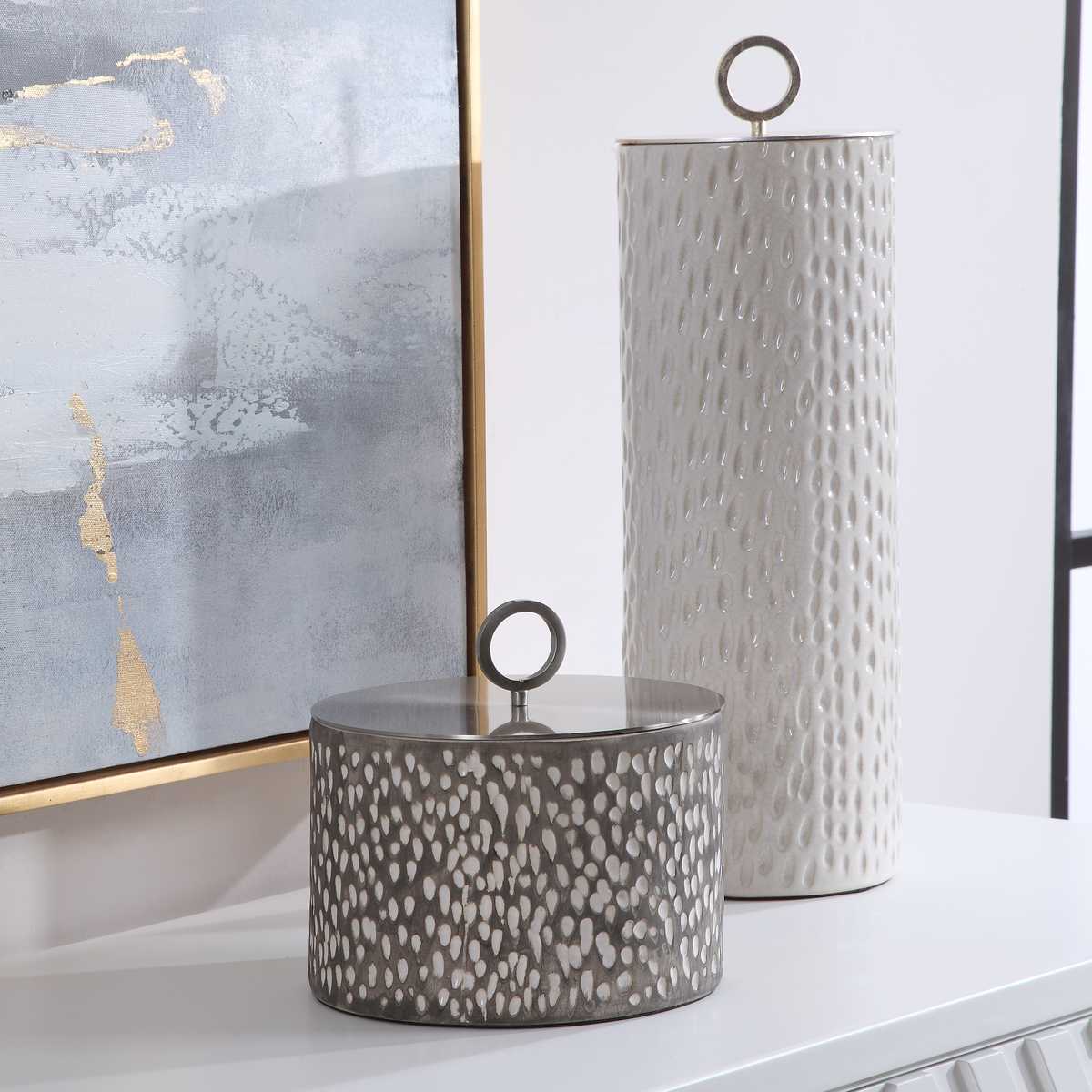 Cyprien Ceramic Containers - Set of 2 by Uttermost