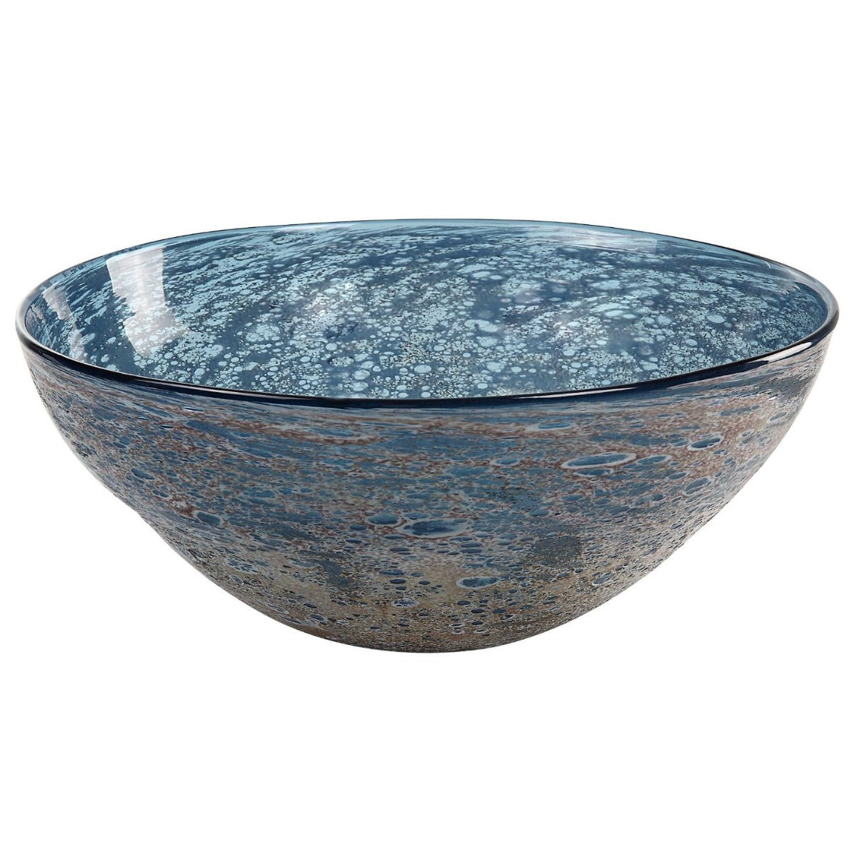 Genovesa Aqua Glass Bowl by Uttermost
