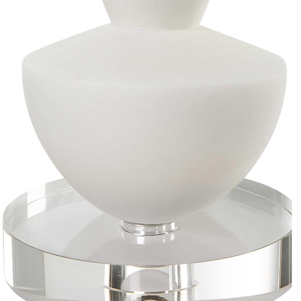 Lido White Stone Candleholders - Set of 2 by Uttermost