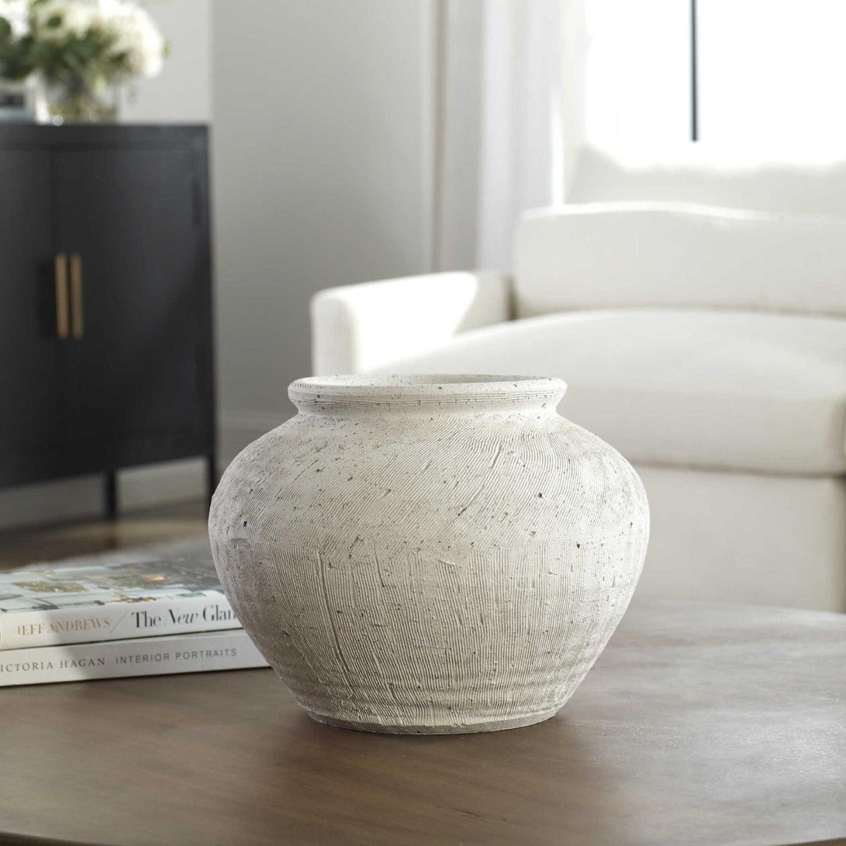 Floreana Round White Vase by Uttermost