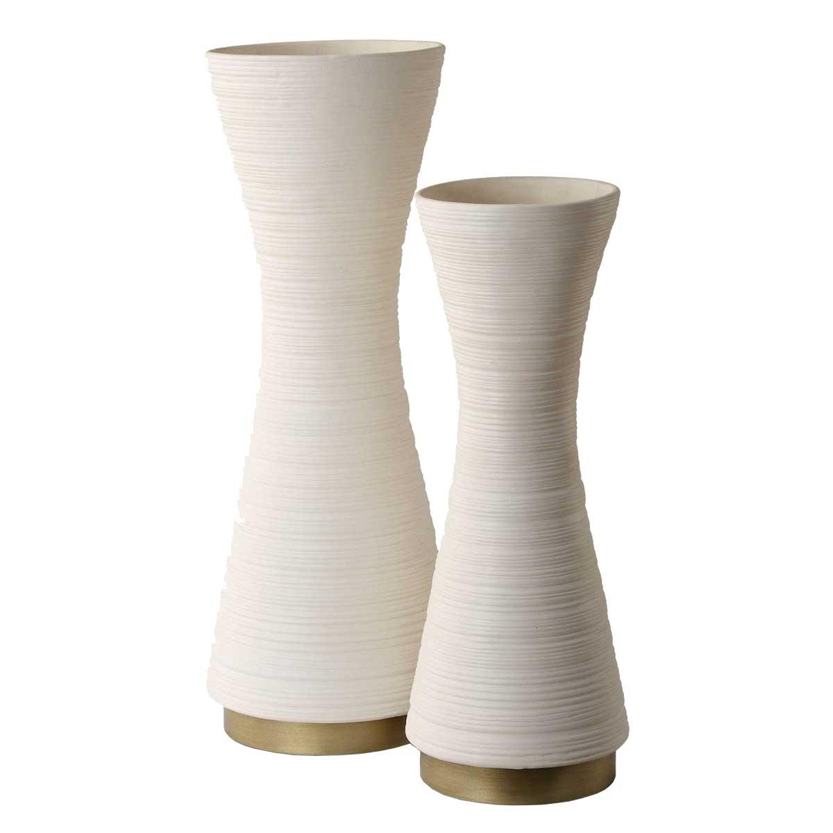 Ridgeline White Vases - Set of 2 by Uttermost