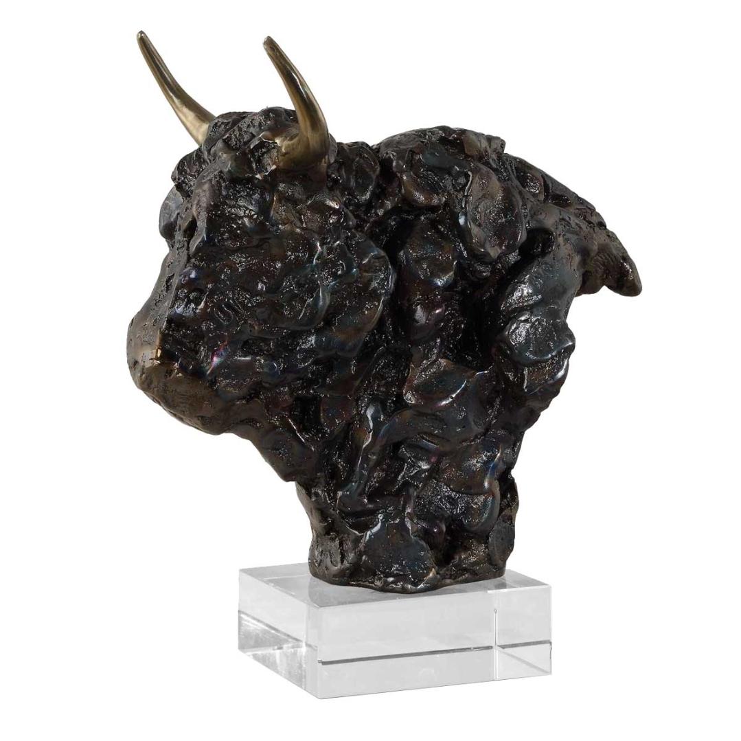 Bison Bust Bronze Sculpture by Uttermost