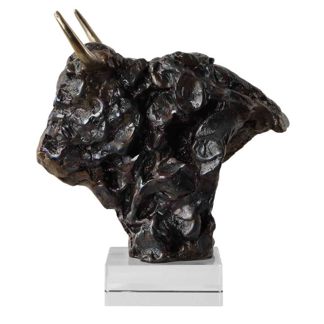 Bison Bust Bronze Sculpture by Uttermost