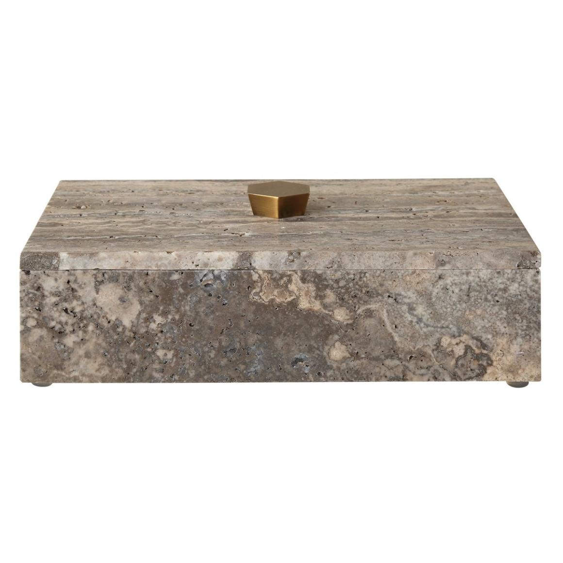 Griseus Travertine Stone Box by Uttermost