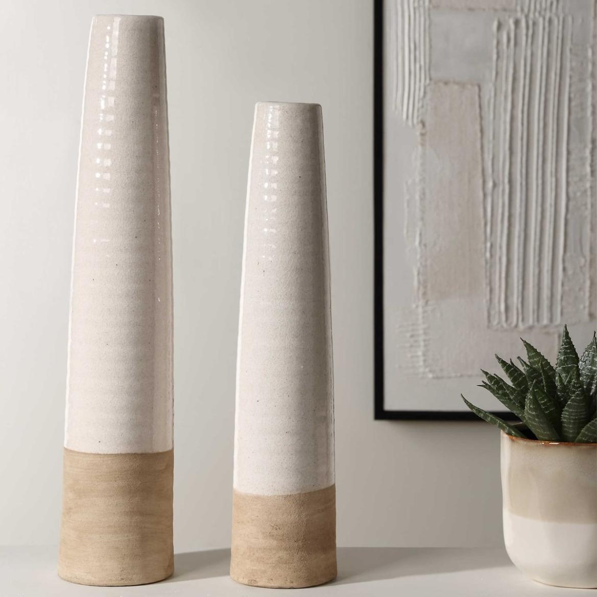Ivory Sands Ceramic Vases - Set of 2 by Uttermost
