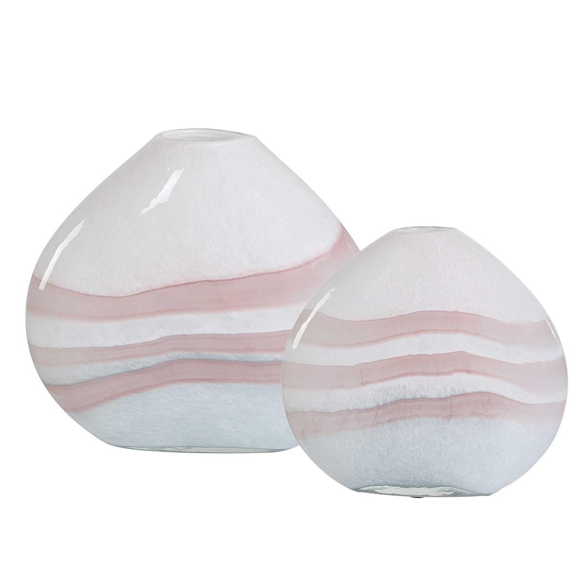 Blush Swirl Glass Vases - Set of 2 by Uttermost