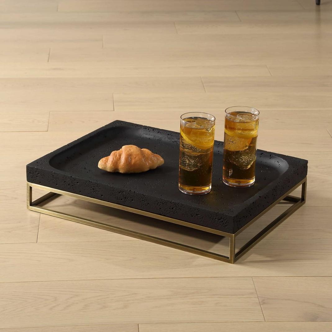 Shadowstone Cast Black Tray by Uttermost