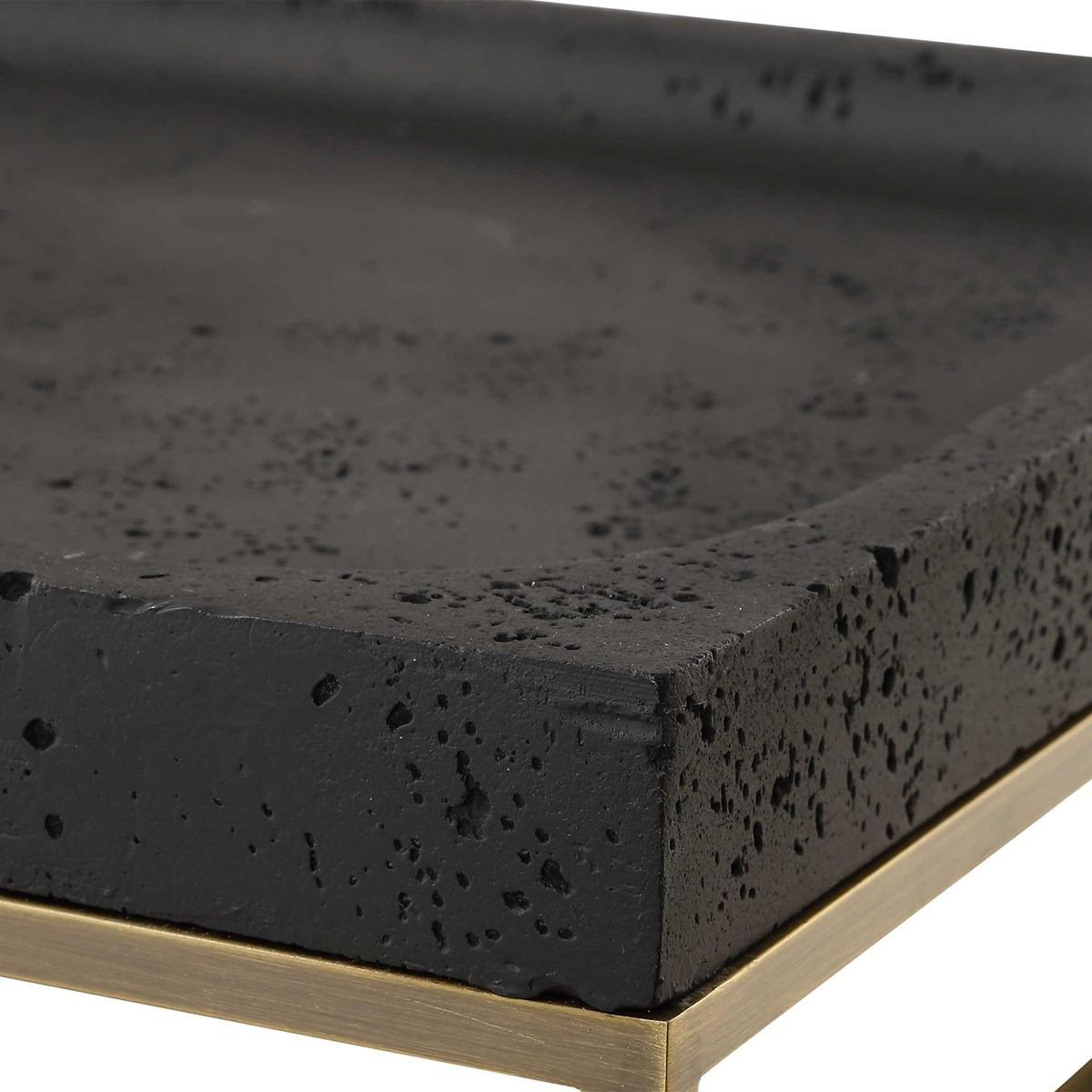 Shadowstone Cast Black Tray by Uttermost