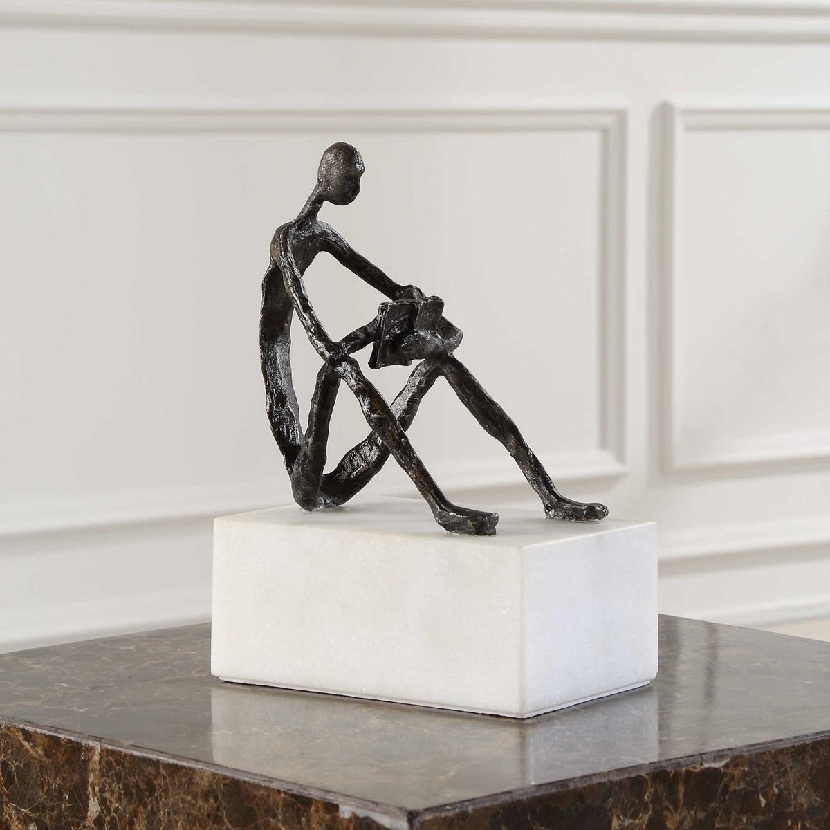 Sit Back, Relax And Read, Iron Sculpture by Uttermost