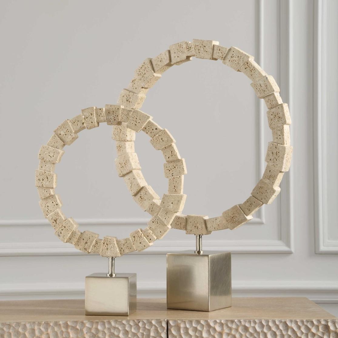 Ivory Fusion Stone Rings - Set of 2 by Uttermost