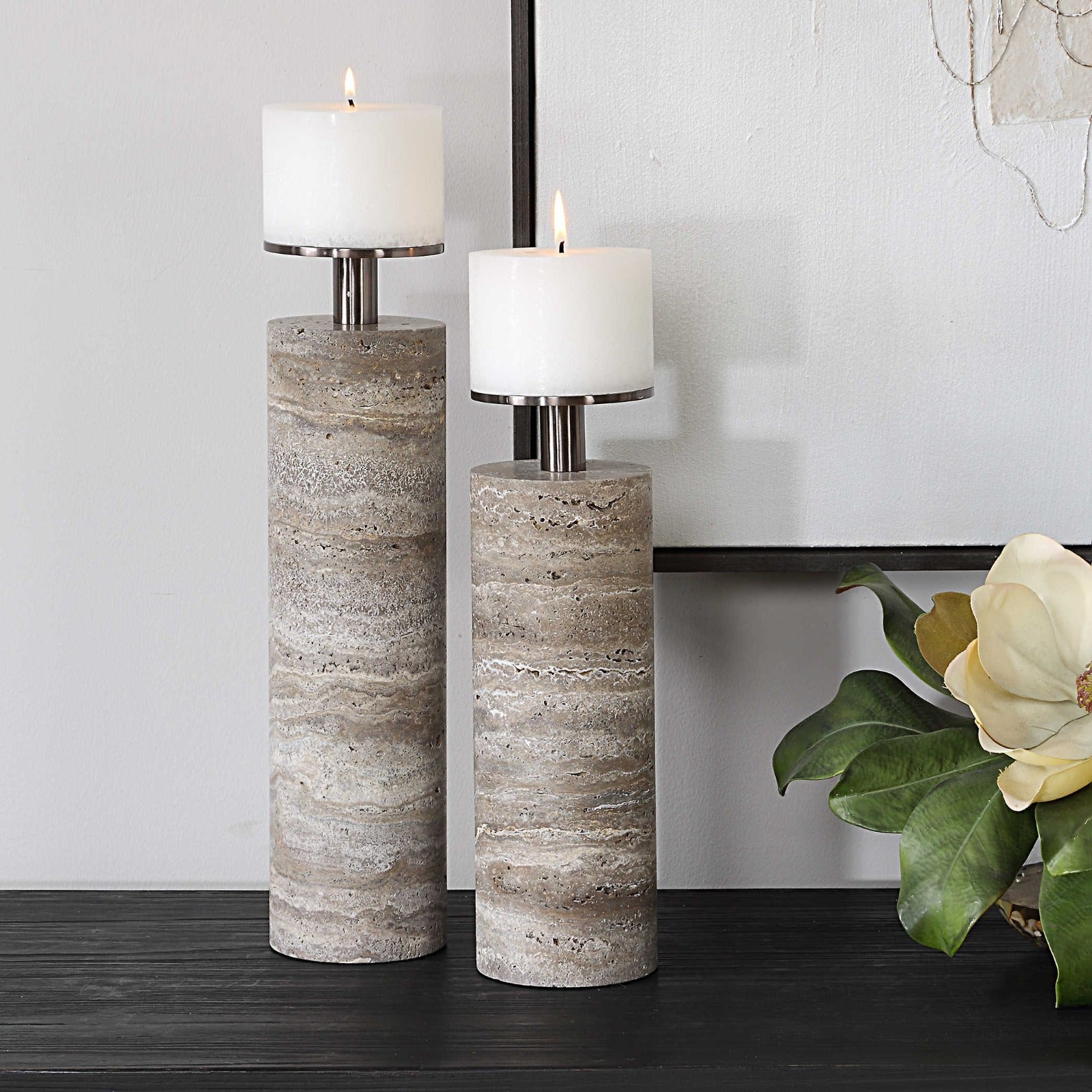 Shadowstone Candleholders - Set of 2 by Uttermost