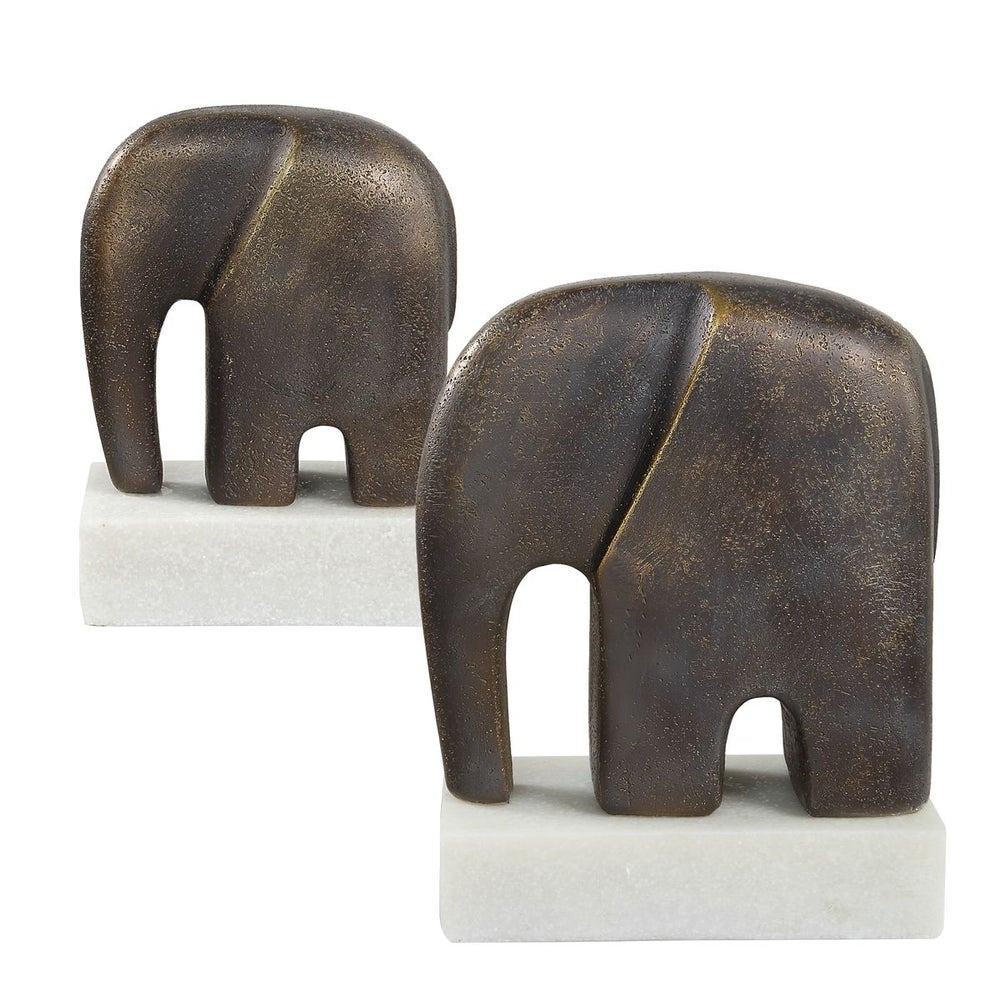 Timeless Tusk Elephant Sculptures in Bronze - Set of 2 by Uttermost