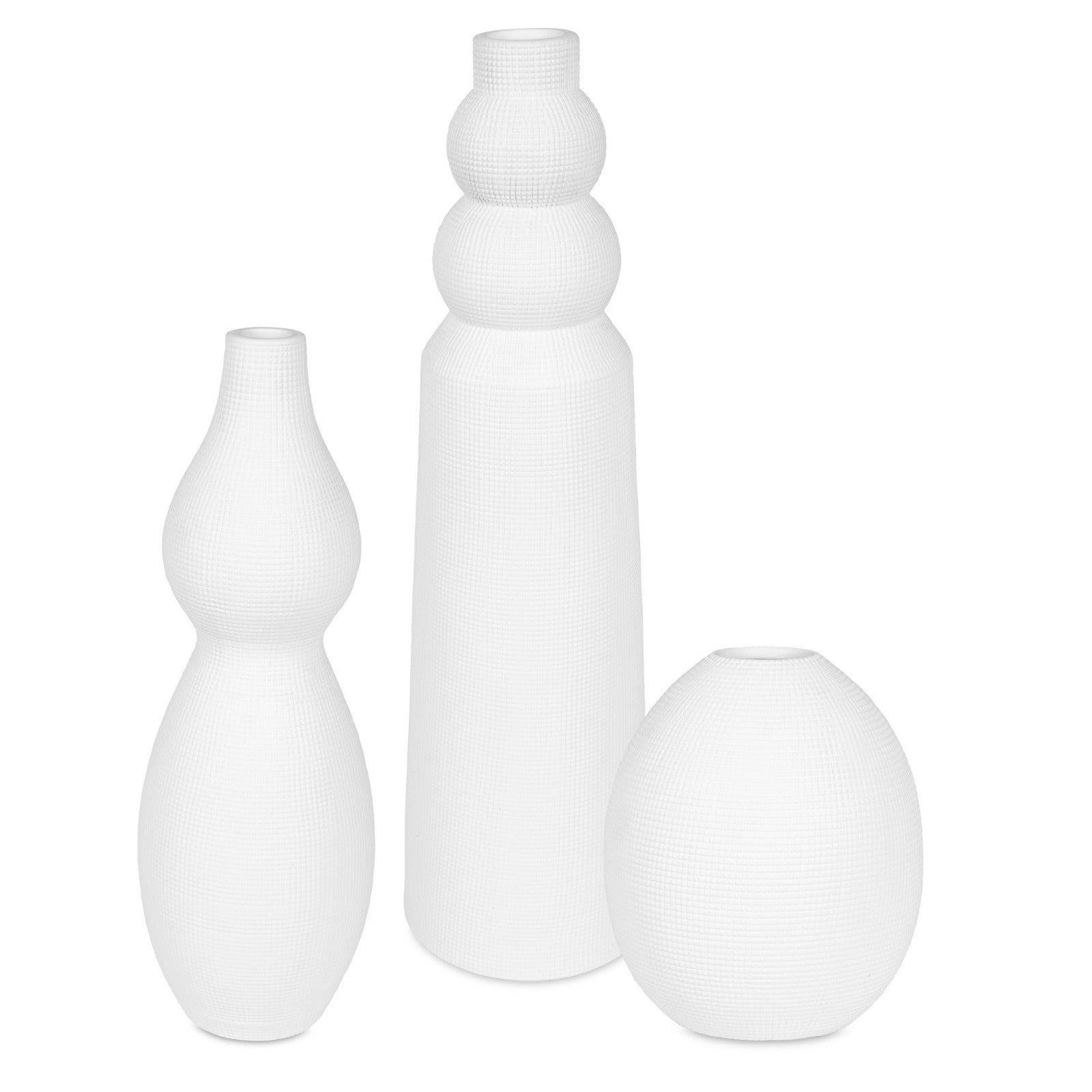 Forma White Indoor-Outdoor Ceramic Vases - Set of 3 by Uttermost