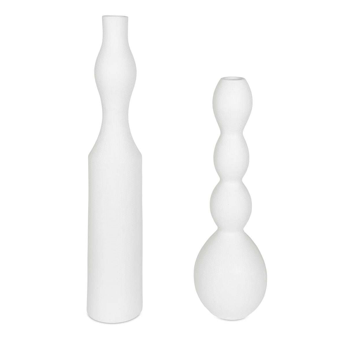Forma Indoor-Outdoor White Ceramic Vases, Large - Set of 2 by Uttermost