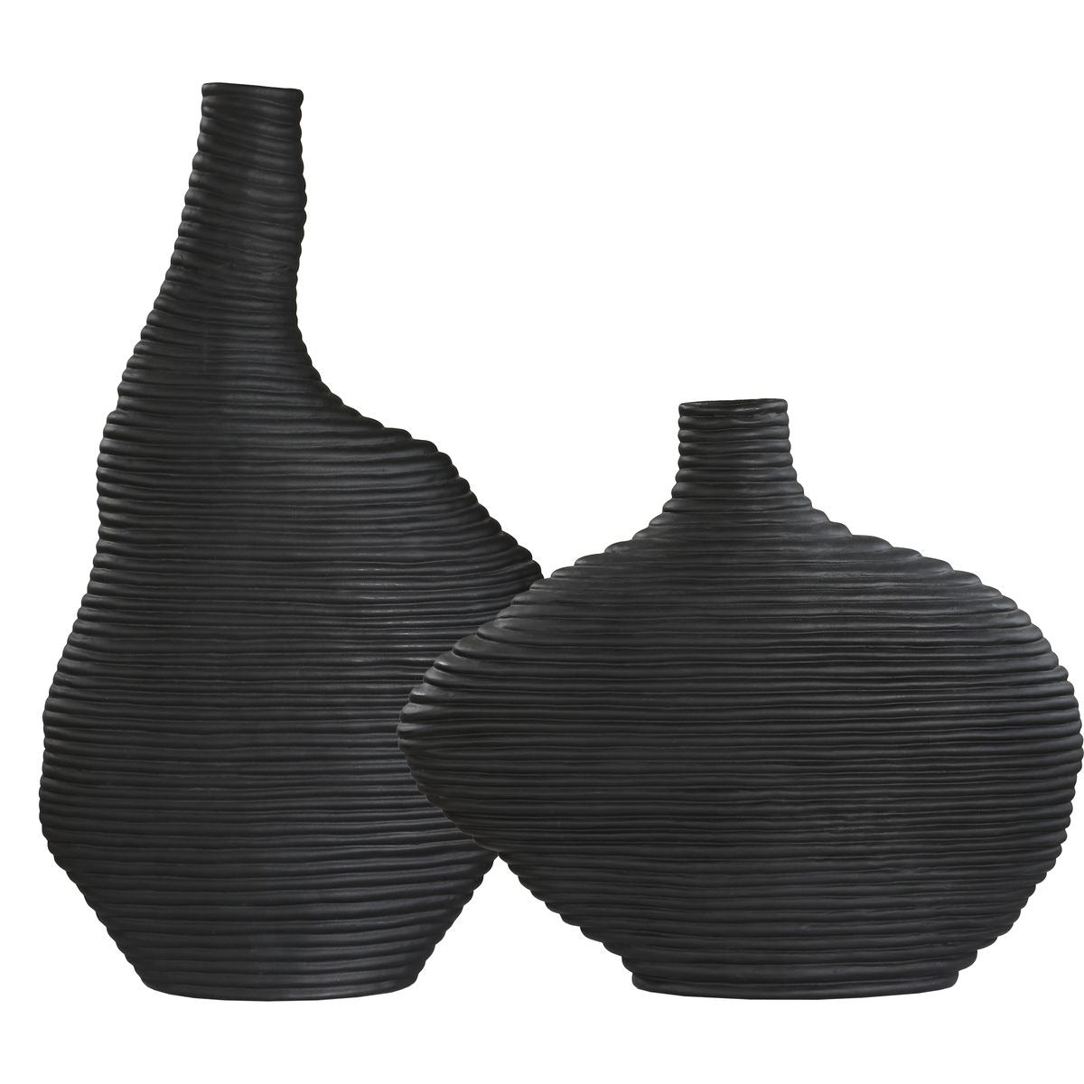 Duostacked Black Vases Set of 2 by Uttermost