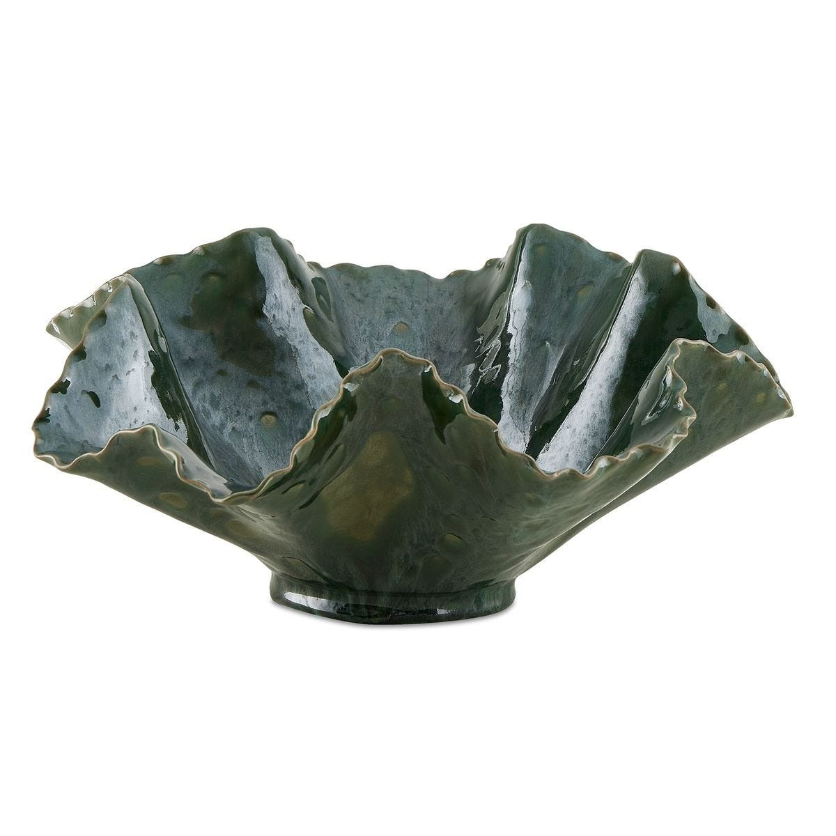 Verdant Bloom Emerald Outdoor Bowl by Uttermost